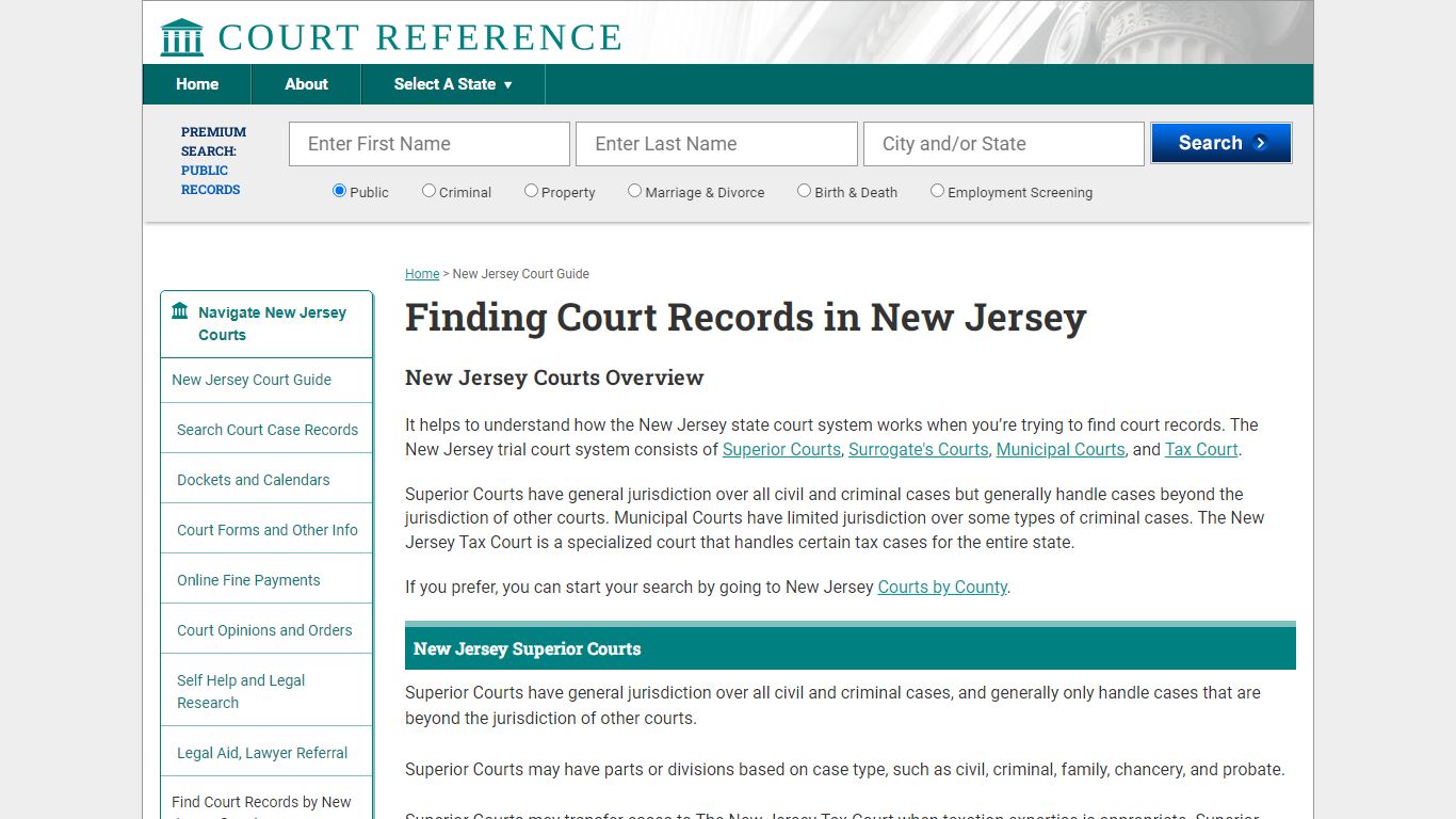 How to Find New Jersey Court Records | CourtReference.com